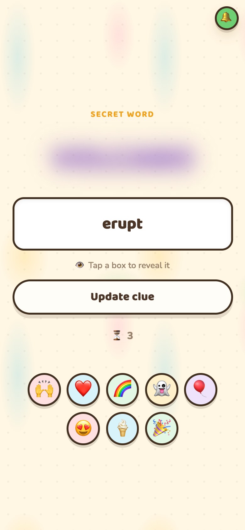 A phone after locking a clue in: the button now reads Update clue and a line says how many players it is still waiting on